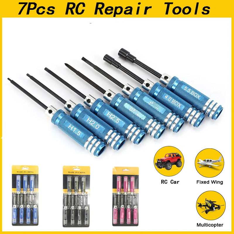 Rc Helicopter Tool Kit - ชุดไขควงหกเหลี่ยม RC 7 ชิ้น ขนาด 1.5