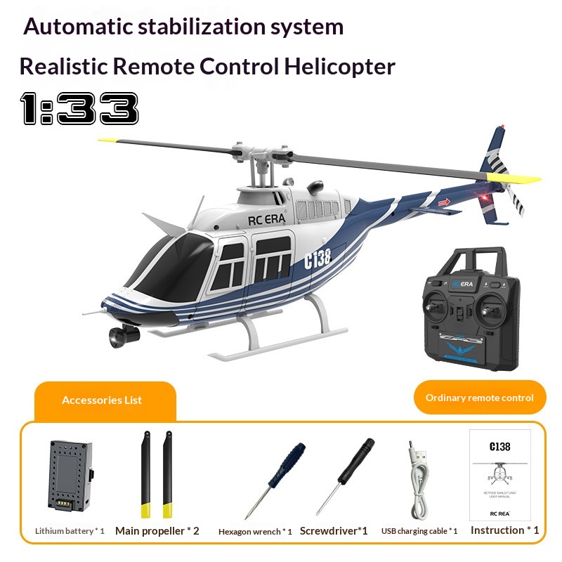 Rc Helicopter Single Rotor - เฮลิคอปเตอร์บังคับวิทยุ Rc Era C138 Bell 206