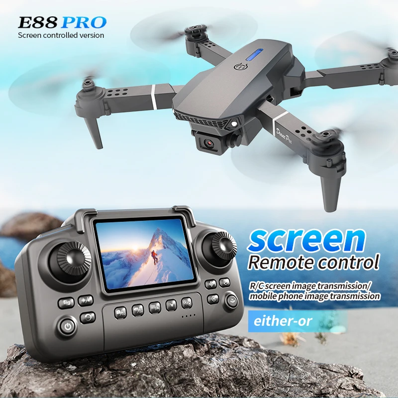 Rc Helicopter Case - Professional E88 PRO Drone หน้าจอ 8K