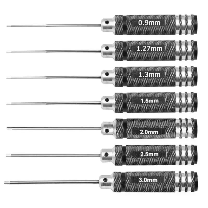 Rc Helicopter Tool Kit - ชุดเครื่องมือไขควงหกเหลี่ยมเหล็กสีขาวขนาด 0.9/1.27/1.3/1.5/2.0/2.5/3.0 มม. สำหรับเฮลิคอปเตอร์ RC เครื่องบิน