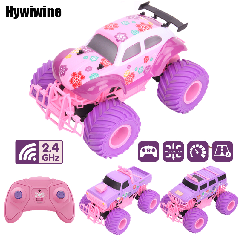 Rc Helicopter Charger - สีชมพู RC รถไดรฟ์ไฟฟ้า Off-Road ล้อใหญ่ความเร็วสูงสีม่วง 2.4G