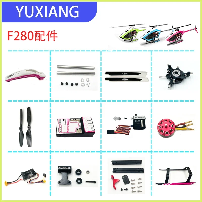 Rc Helicopter Coaxial - Yuxiang 6CH F280 3มิติเฮลิคอปเตอร์ควบคุมรีโมตชิ้นส่วนอะไหล่ทั้งหมดควบคุมระยะไกลใบพัดมอเตอร์เพลาหลัก Servo ccpm