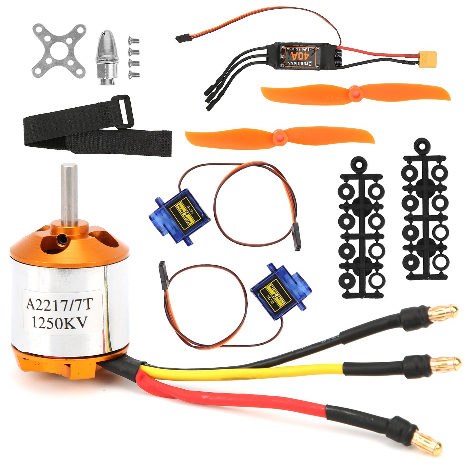 Rc Helicopter Motor - 2217 KV1250 มอเตอร์ 8060 ใบพัดเครื่องยนต์บังคับทิศทาง 40A