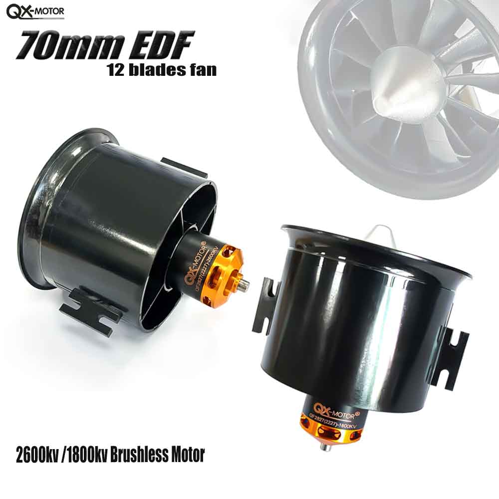 Rc Helicopter Blade - QX-MOTOR พัดลมแบบมีท่อ 6 ใบพัด / 12