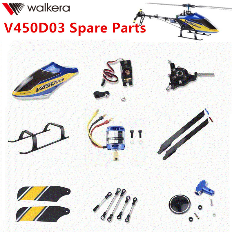Rc Helicopter Coaxial - Walkera เฮลิคอปเตอร์ควบคุมรีโมต V450D03อะไหล่ใบพัดมอเตอร์เซอร์โวเกียร์รับ ESC แกนโรเตอร์คลิปโรเตอร์เฟรมลงจอดหัวหมุน