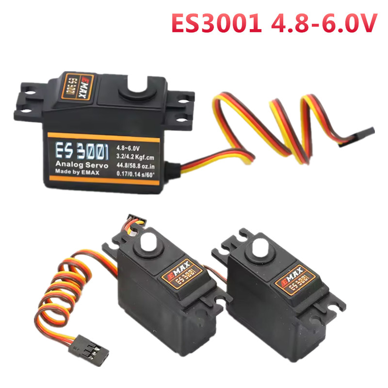 Rc Helicopter Servo - 1/4PCS EMAX ES3001 4.8-6.0V 37g พลาสติกเกียร์มาตรฐานอนาล็อกเซอร์โวสำหรับ