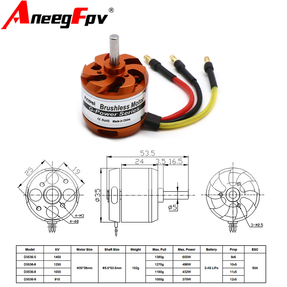D3536 910KV 1000KV 1250KV 1450 - Rc Helicopter Mini บทวิจารณ์และราคา