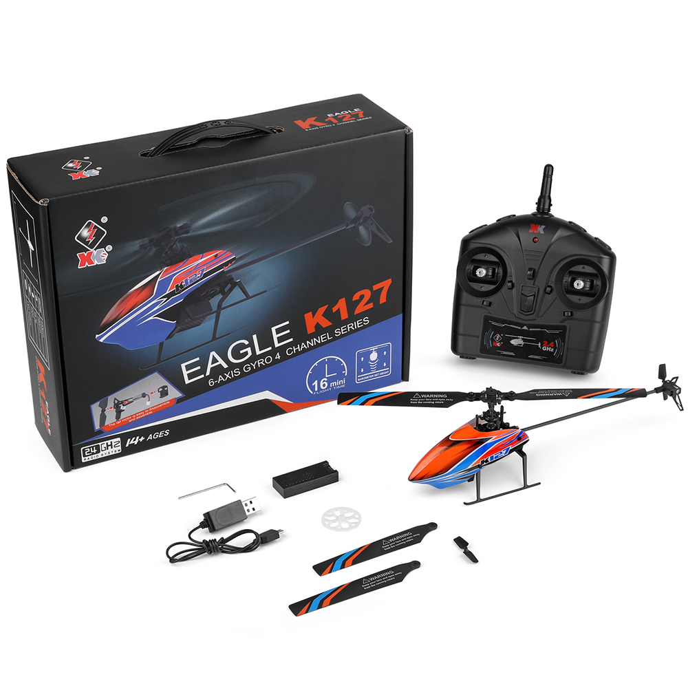 WLtoys XK K127 2.4G 4CH 6-Aixs - Rc Helicopter Single Rotor บทวิจารณ์และราคา