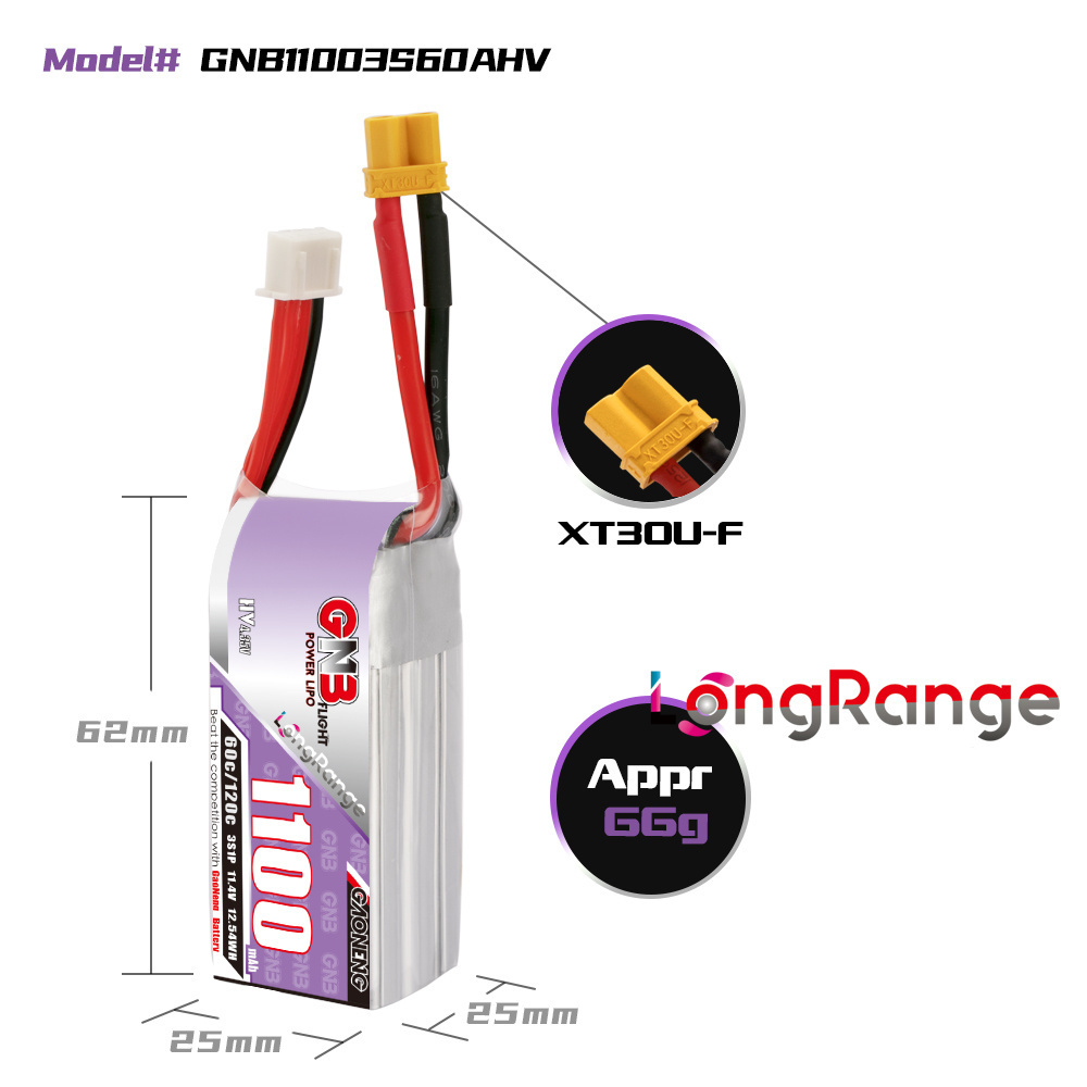GNB 1100mAh 2S 3S 4S 6S 60C/12 - Rc Helicopter Parts บทวิจารณ์และราคา